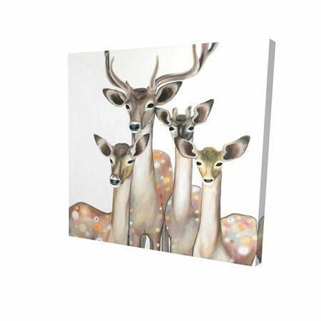 FONDO 16 x 16 in. Group of Abstract Deers-Print on Canvas FO2792268